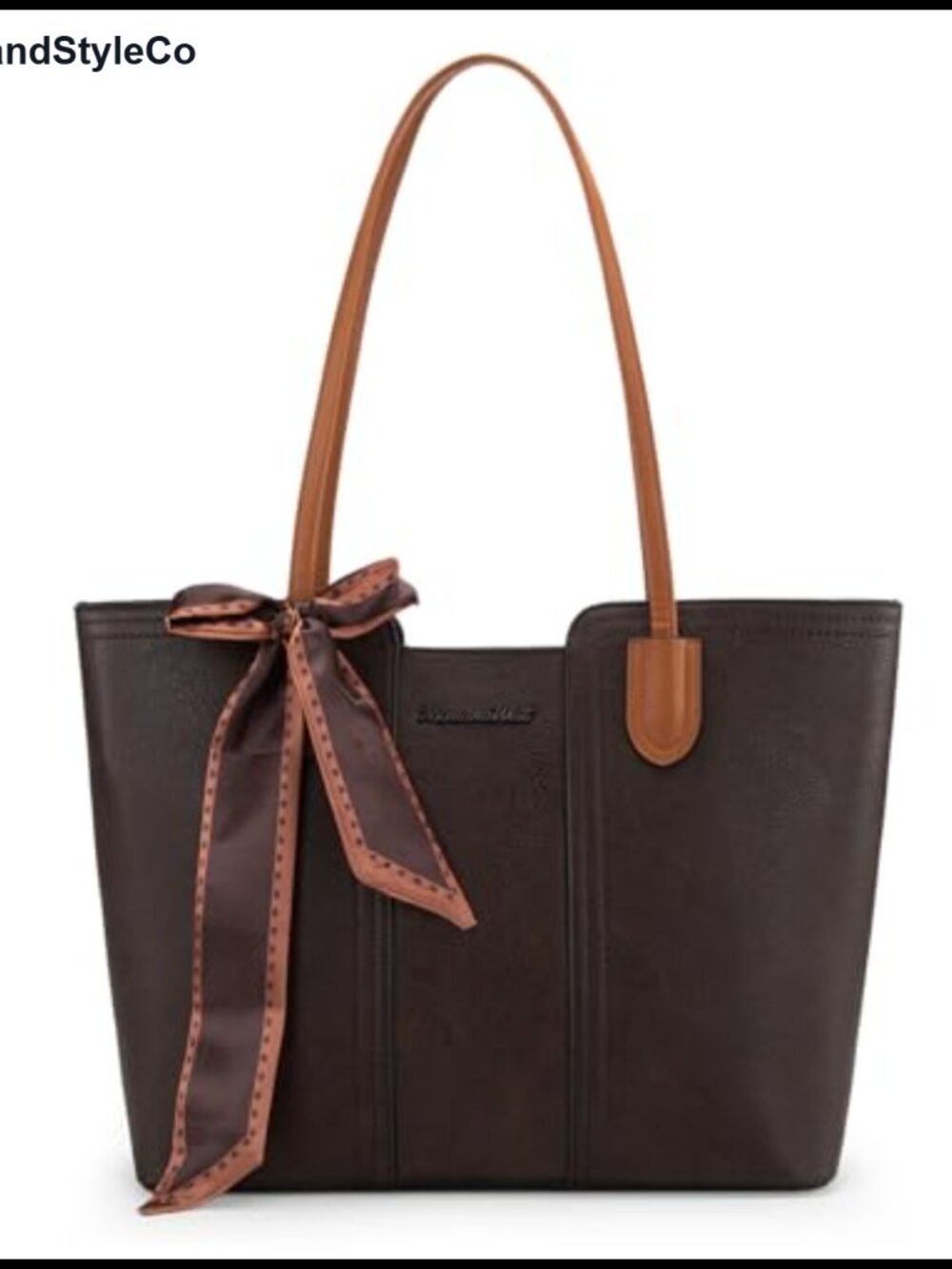 Vegan Leather Tote Bag Top Handle Satchel Purse Work Shoulder Bag